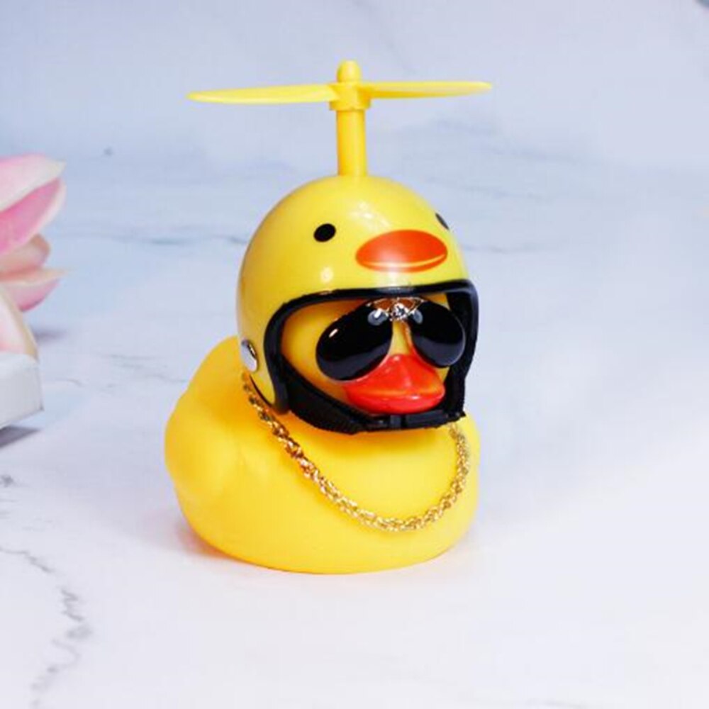 Cute Rubber Duck Toys Helmet Yellow with Propeller