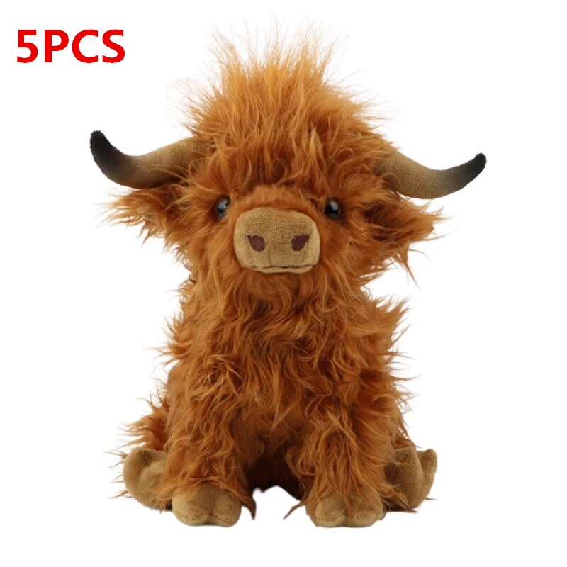 27cm Simulation Highland Cow Plush Toy Soft Stuffed Toy