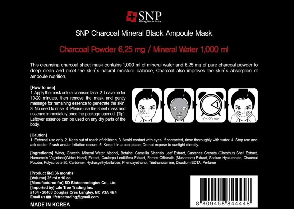 SNP Charcoal Mineral Black Ampoule Mask