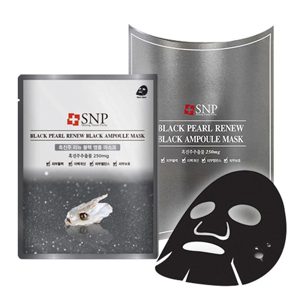 SNP Black Pearl Renew Black Ampoule Mask