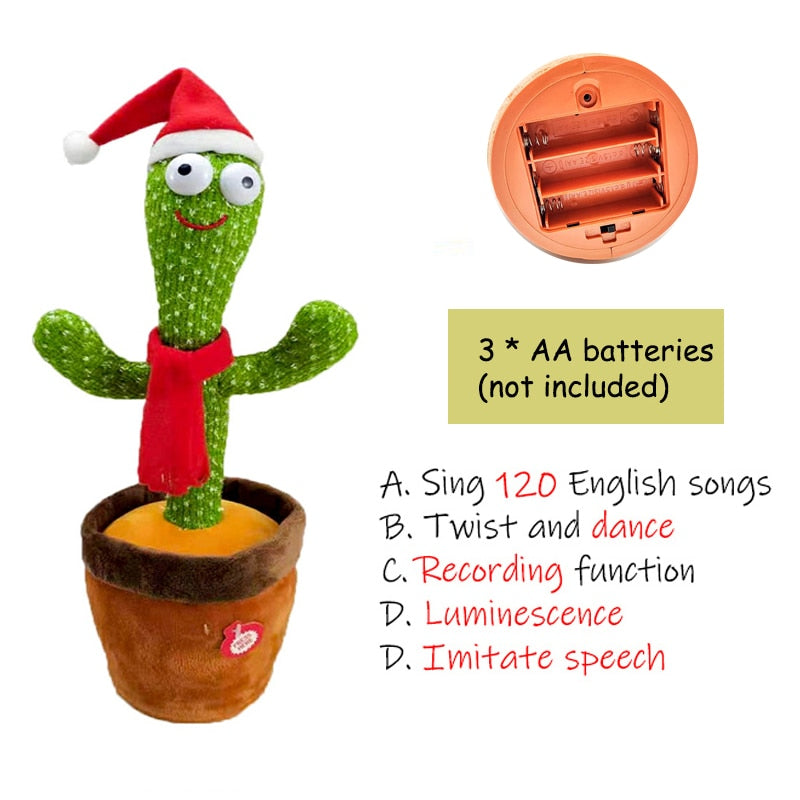 Birthday Present Dancing Cactus Electron Plush Toy Soft Plush Doll Babies Cactus That Can Sing And Dance Voice Interactive Bled - YourStore