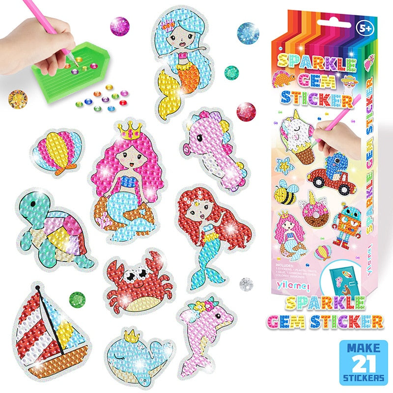 5D Diamond Unicorn Painting DIY for Kids Sparkle GEM Sticker