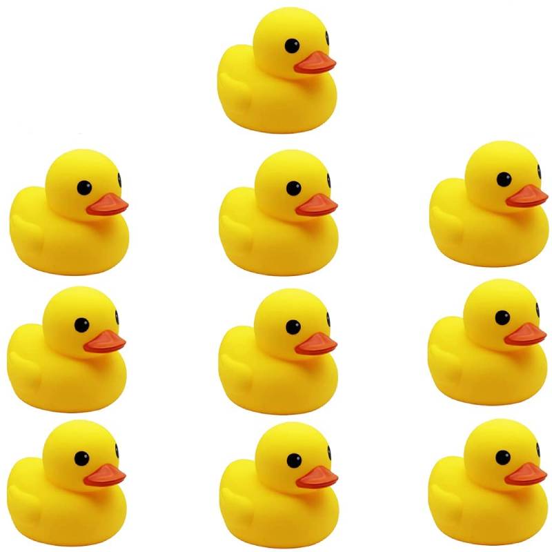 10pcs Preschool Bath Toys Mini Rubber Ducks Squeak