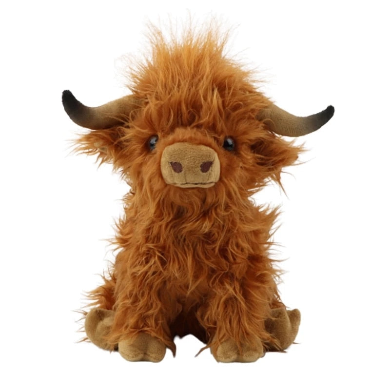 27cm Simulation Highland Cow Plush Toy Soft Stuffed Toy