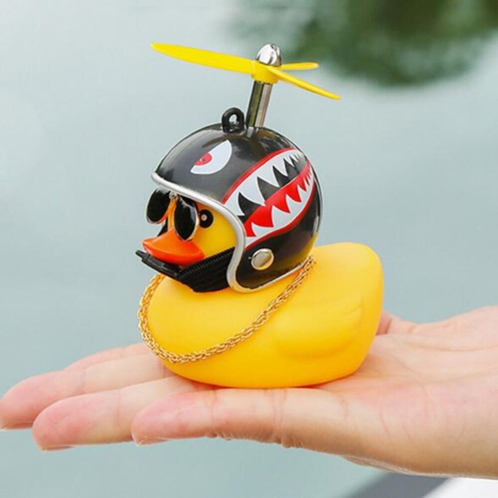 Cute Rubber Duck Toys Helmet Yellow with Propeller