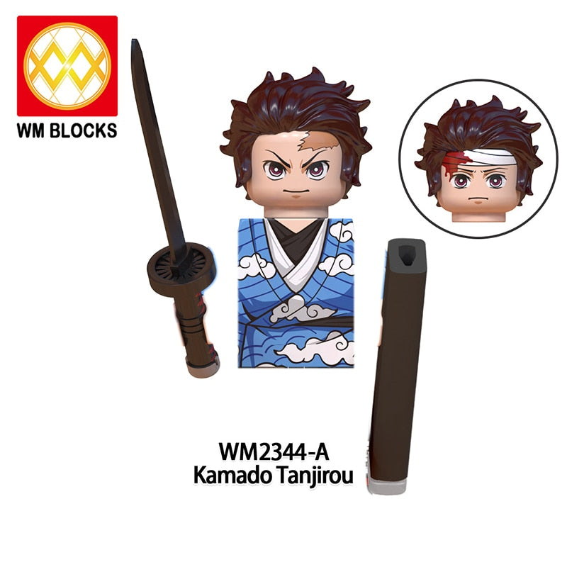 Demon Slayer Anime Series Mugen Train WM6116 Tanjirou Nezuko Giyuu Kyoujurou Figures Heads Building Blocks Creative Toys For Kid - YourStore