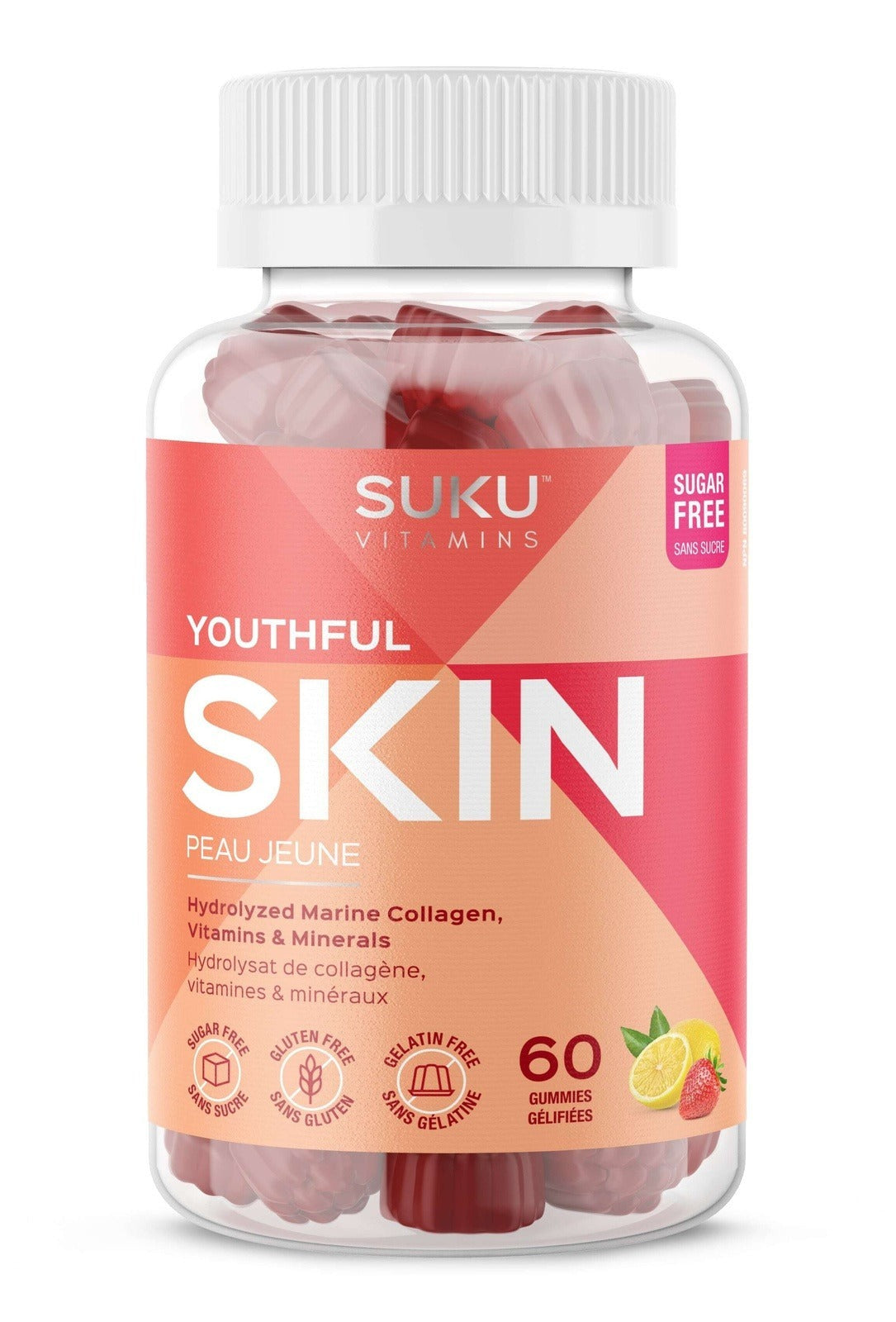 Suku Vitamins Youthful Skin - Strawberry & Lemon (60 Gummies)