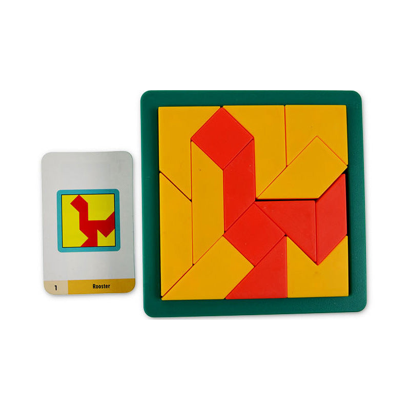 Funny Puzzle Pattern Blocks Set Tangram Geometric Manipulative Toy Gift for Kids