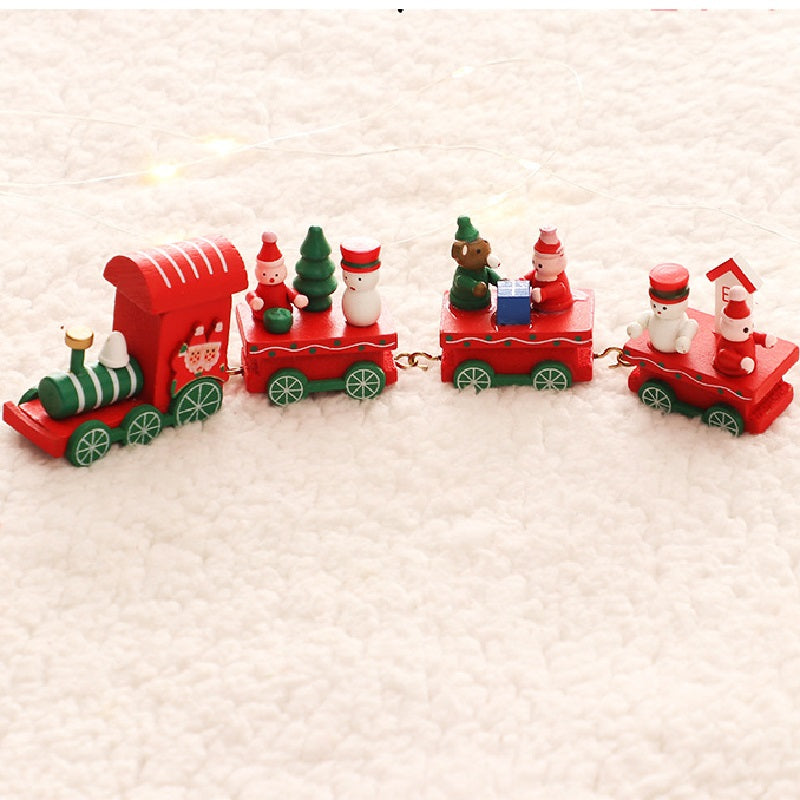 Christmas Wooden Train Different Colors Different Kinds of Christmas Gifts for Children