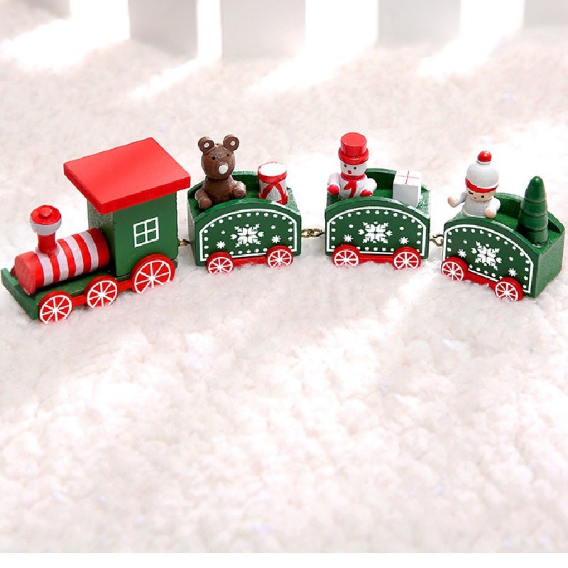 Christmas Wooden Train Different Colors Different Kinds of Christmas Gifts for Children
