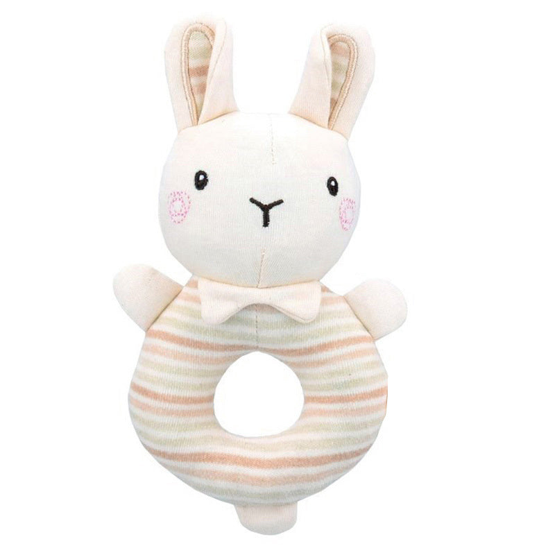Baby Hand Rattle Plush Toy,  Early Education Animal Round Hand Rattle Doll, Baby Comforting Toy