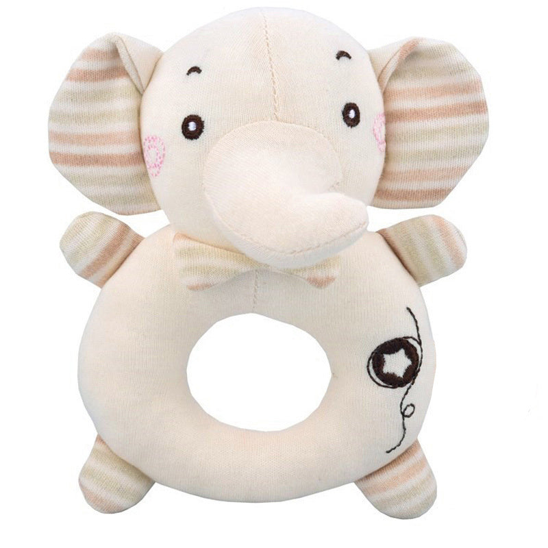 Baby Hand Rattle Plush Toy,  Early Education Animal Round Hand Rattle Doll, Baby Comforting Toy