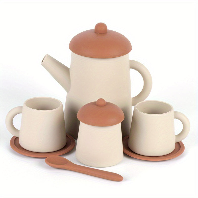 BPA-Free Silicone Bath Toys Set - Tea Cups, Kitchen Toys & Early Education Toys for Girls & Boys