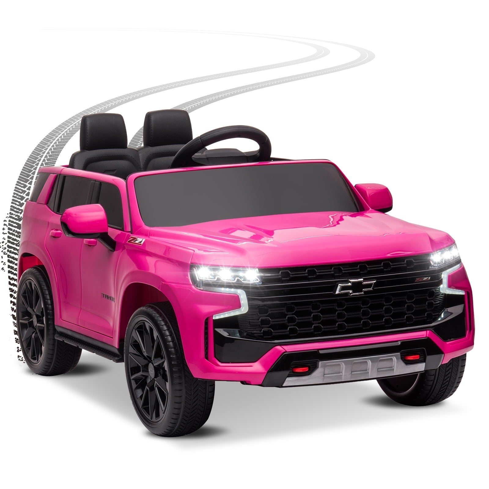 12V Kids Ride On Chevrolet Tahoe SUV, Dual Drive 12V 7A.h with 2.4G Remote Control, Four Wheelers Electric Car for Kids under 6,Pink