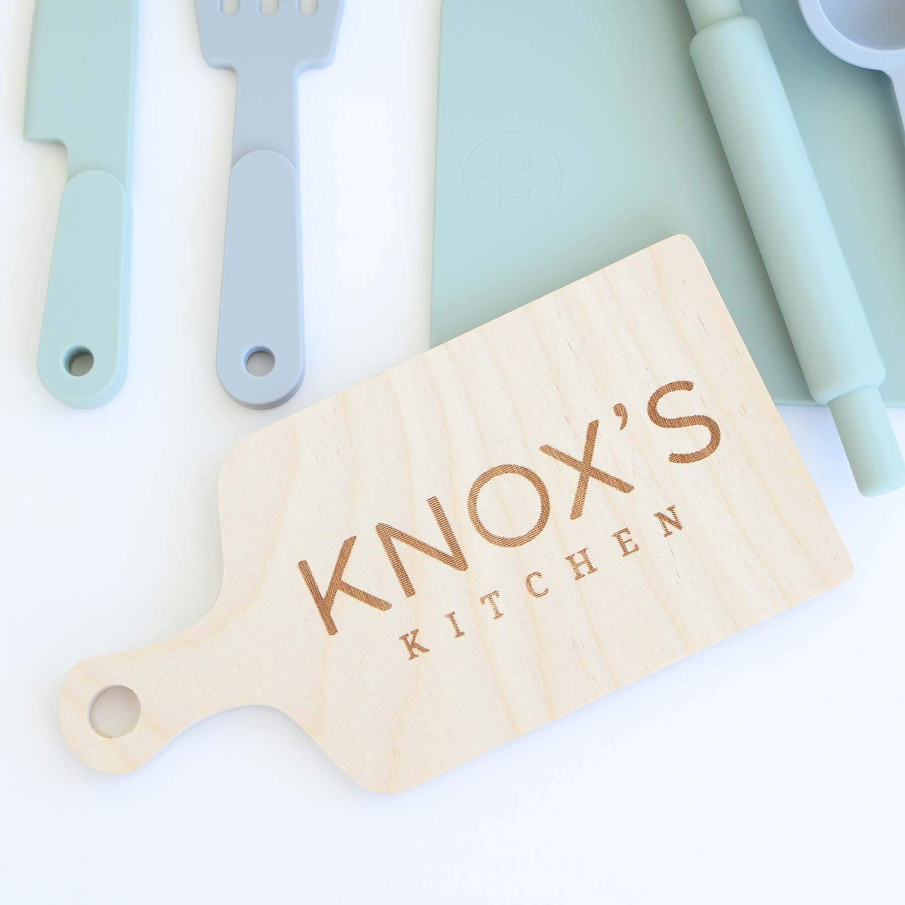Silicone Play Kitchen Set with Personalized Cutting Board | Cactus