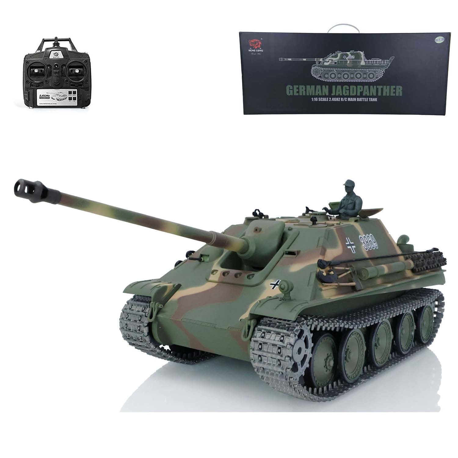 1/16 7.0 Upgraded Henglong Jadpanther RTR RC Tank Model 3869 Metal Tracks Drive Wheels Idlers Steel Gearbox Smoke