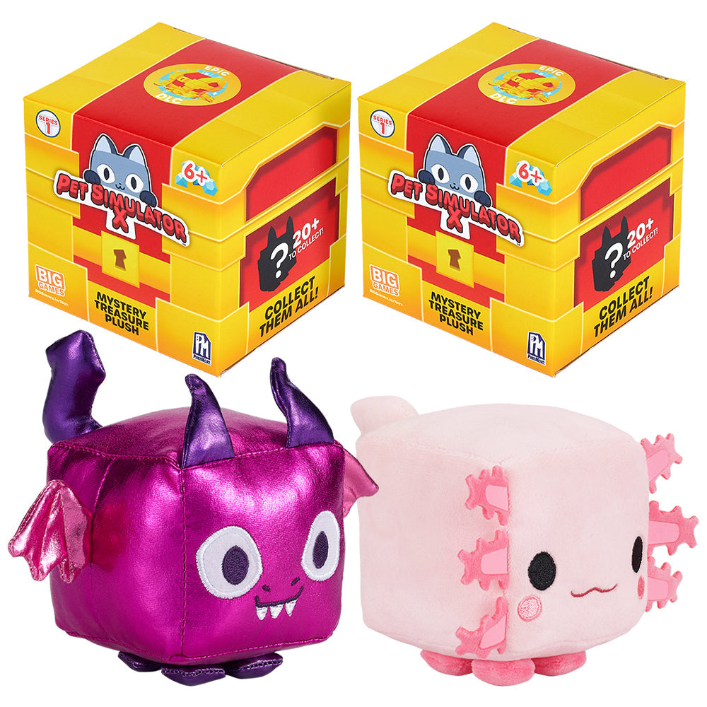 PET SIMULATOR - Mystery Pet Treasure Plush 2-Pack (Two 4" Collectible Plushies, Series 1) [Includes DLC]