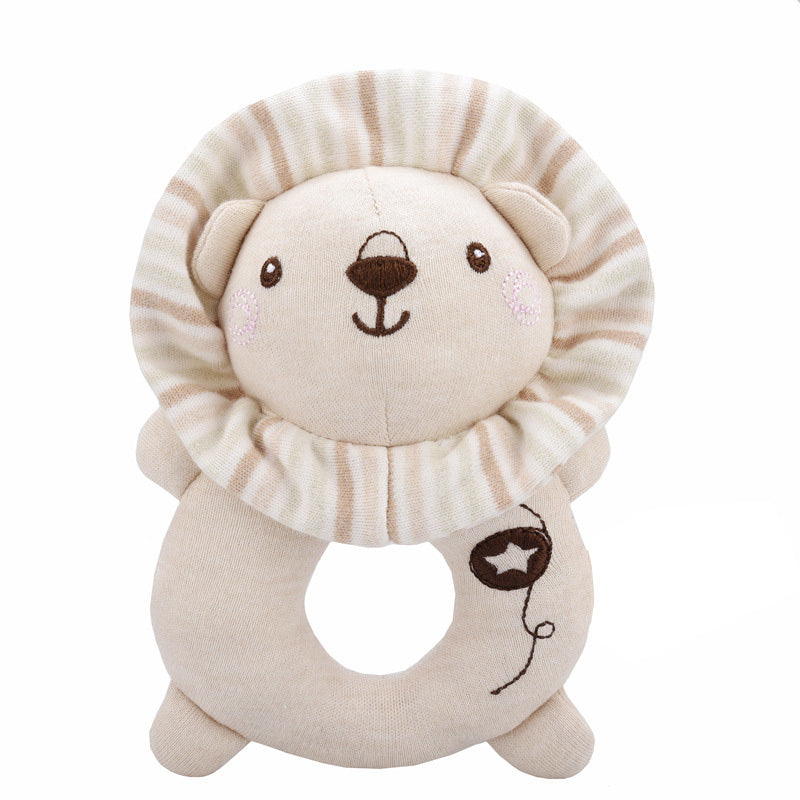 Baby Hand Rattle Plush Toy,  Early Education Animal Round Hand Rattle Doll, Baby Comforting Toy