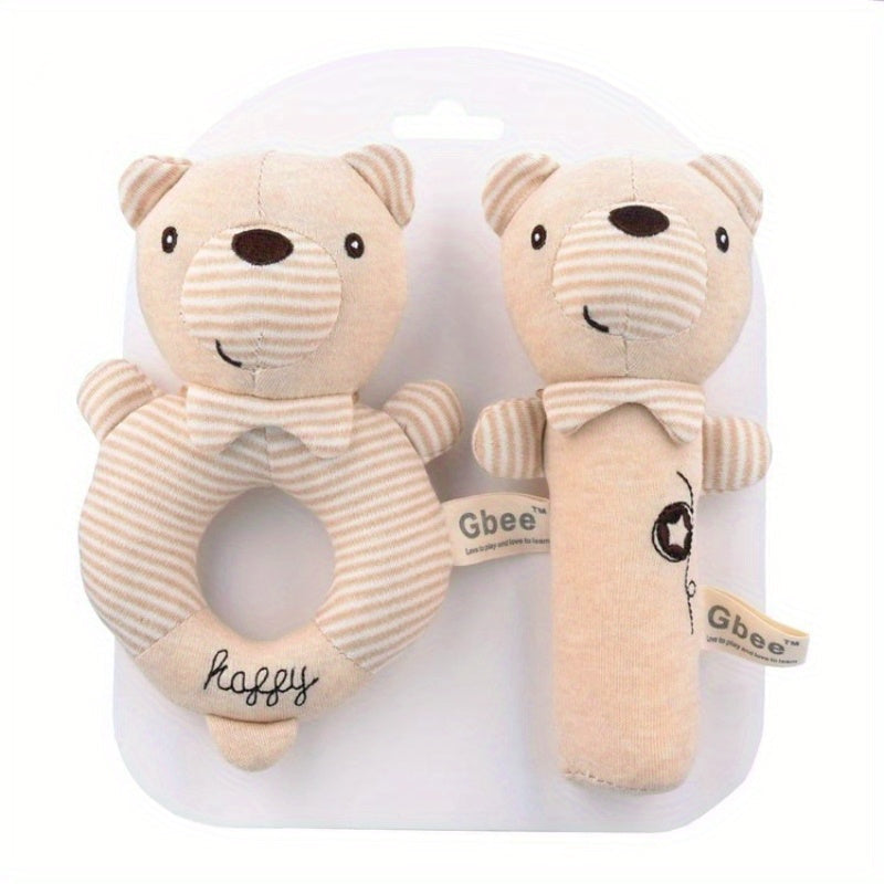 Organic Cotton Baby Rattle Stick - Soothing Toy for 0-1 Year Olds with Bells for Fun & Engagement!