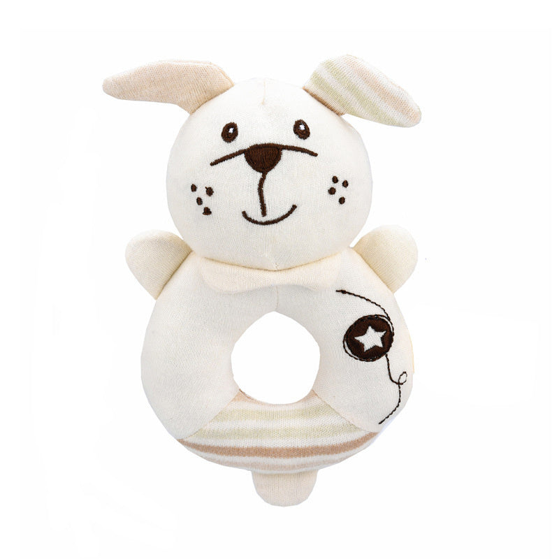 Baby Hand Rattle Plush Toy,  Early Education Animal Round Hand Rattle Doll, Baby Comforting Toy