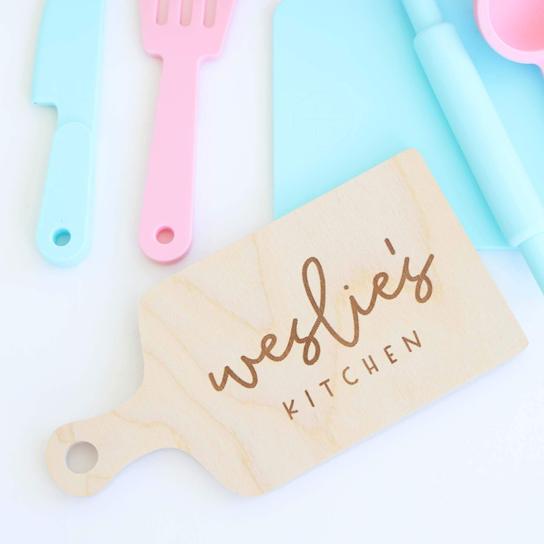 Silicone Play Kitchen Set with Personalized Cutting Board | Mermaid
