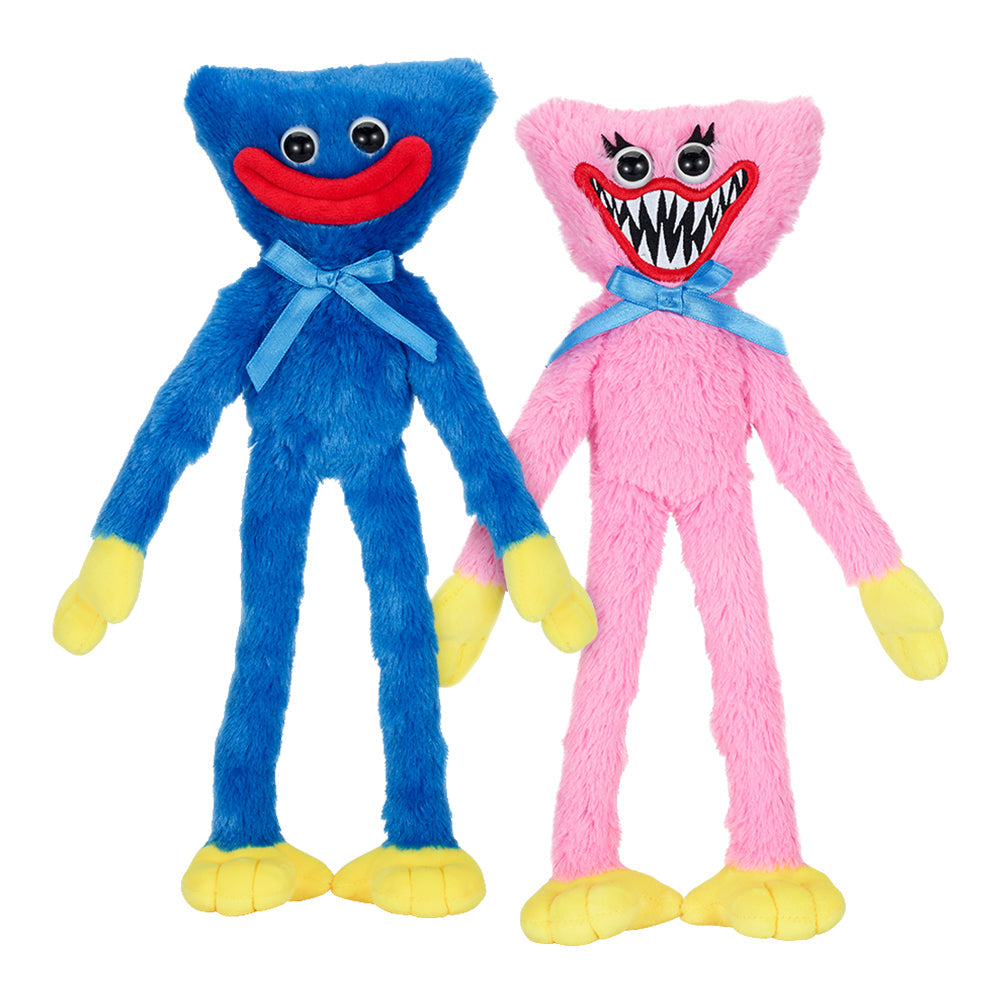 POPPY PLAYTIME - Smiling Huggy Wuggy & Scary Kissy Missy Plush 2-Pack (Two 14" Medium Plushies, Series 1) [OFFICIALLY LICENSED]